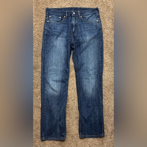 Levi's Dark Blue Straight Fit Jeans - Picture 1 of 5